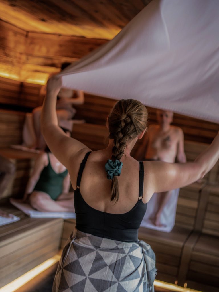 artisan doing an aufguss ritual