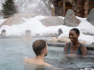 guests relaxing in a bath